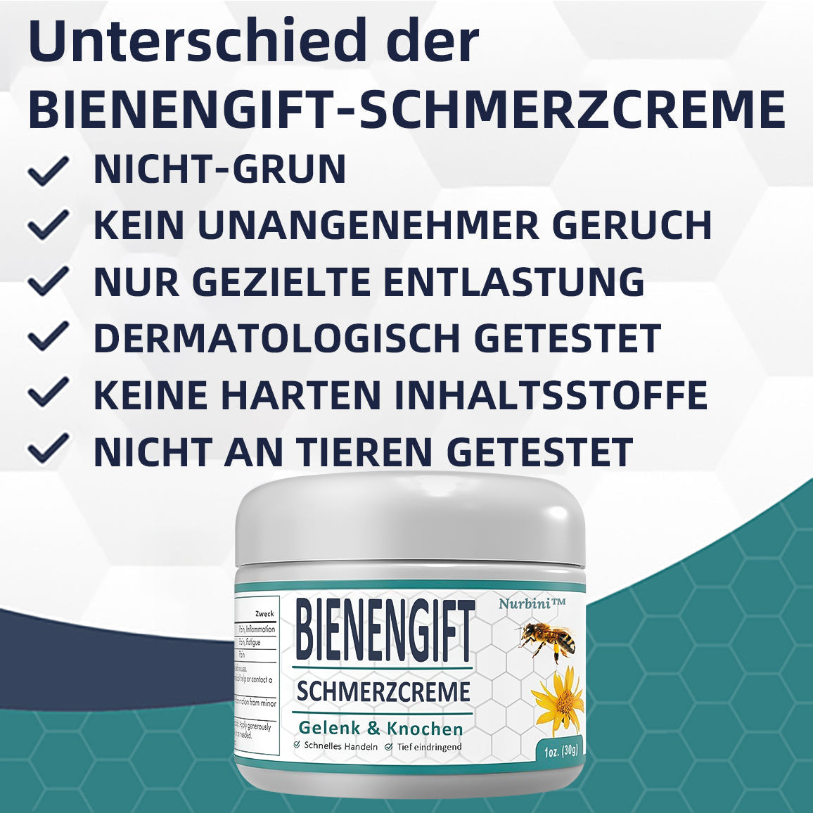 🐝Bienengift-Schmerzlinderungs- und Knochentherapiecreme🐝💥Begrenzter Rabatt für 30 Minuten⚡